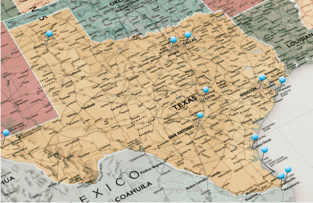 Pinned Texas Locations